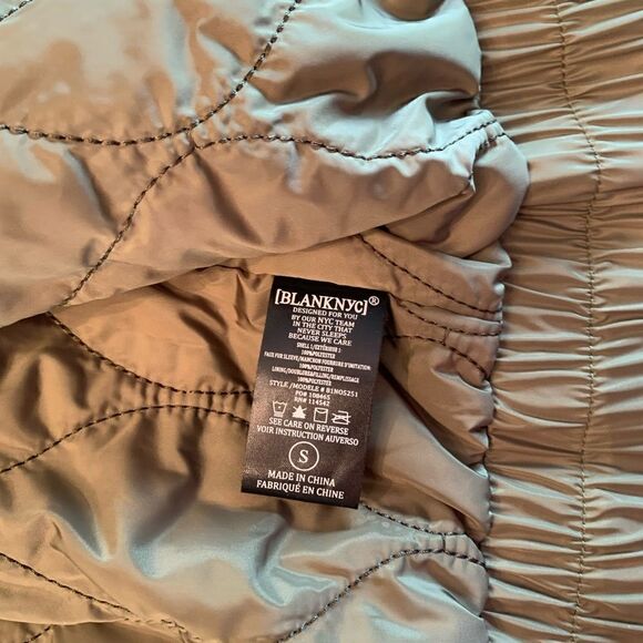 Blank NYC faux shearling sleeve utility bomber jacket size S - Picture 6 of 15